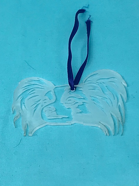 3" Acrylic or Wood Papillon Face #2 Ornament