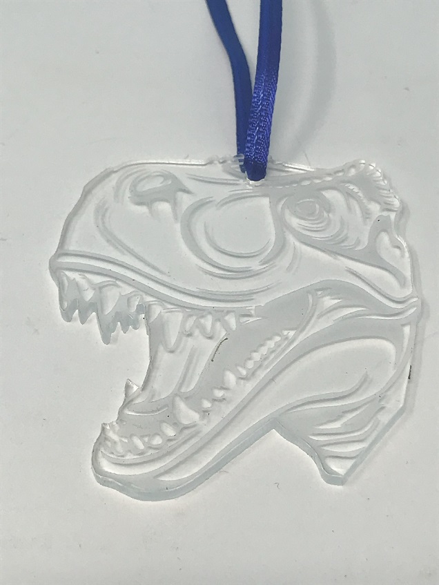 3" Acrylic or Wood Dinosaur Head Ornament