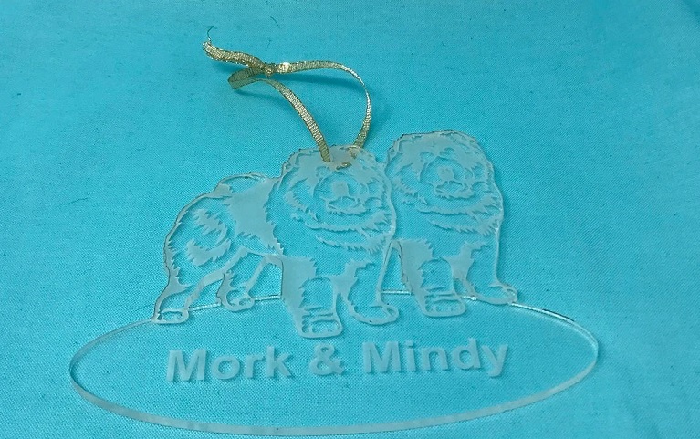 3" Acrylic or Wood PersonalizedPair of ChowChow Dogs #1 Ornament