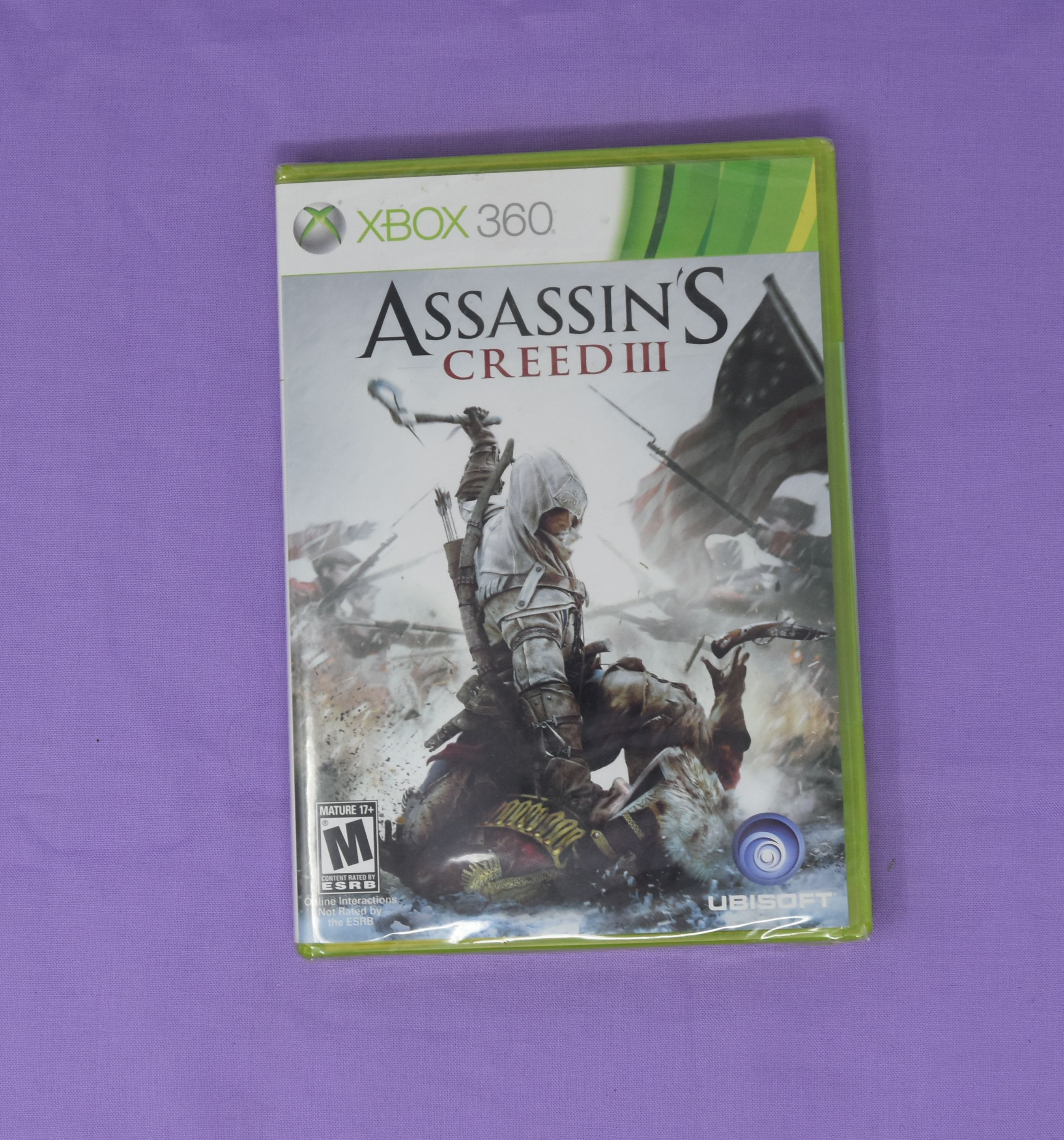Assassin's Creed III, xbox360 -never opened still in cellophane. (image for) Assassin's Creed III, xbox360 -never opened still in cellophane.